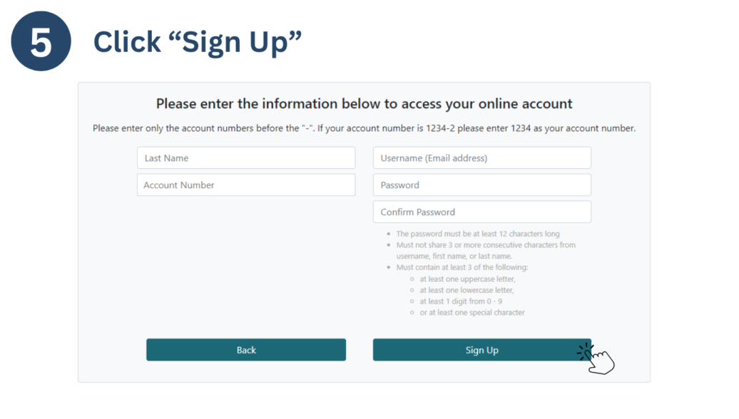 Step 5: click Sign Up to complete registration