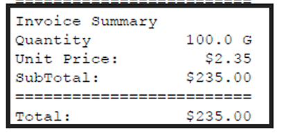Example receipt highlighting the invoice summary